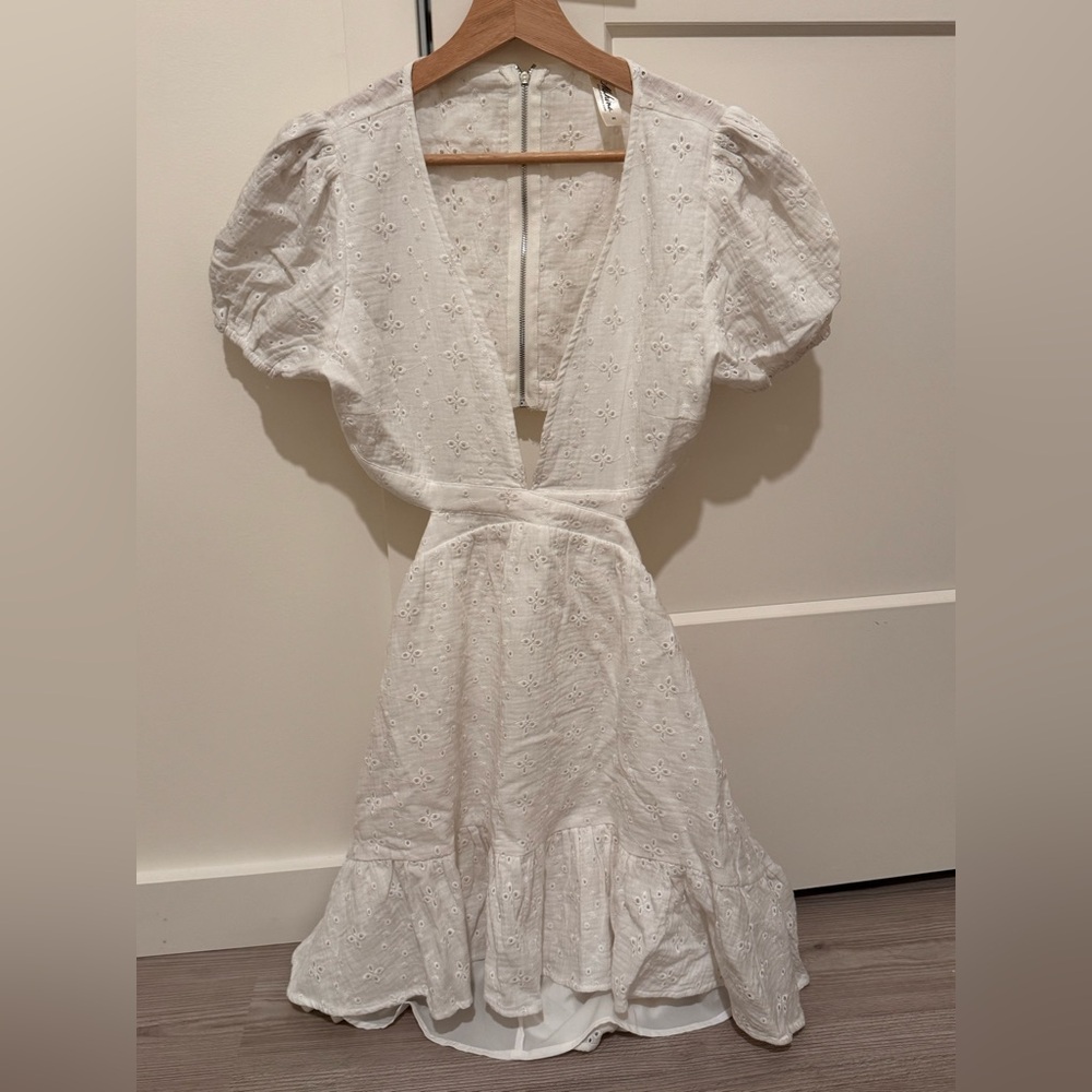 Mahina White Eyelet Mini Dress. Great condition.